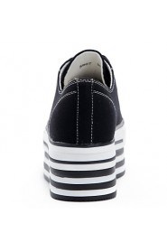 Women's Shoes Canvas Platform Platform / Creepers Fashion Sneakers Casual Black / White