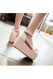 Women's Shoes Wedges / Heels / Peep Toe / Platform Sandals / Heels Outdoor / Dress / Casual Green / Pink / Beige