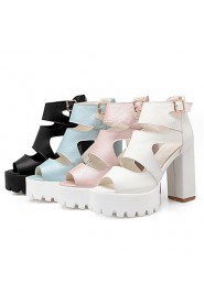 Women's Shoes Chunky Heel/Platform/Open Toe Sandals Party & Evening/Dress Black/Blue/Pink/White