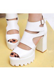 Women's Shoes Chunky Heel/Platform/Open Toe Sandals Party & Evening/Dress Black/Blue/Pink/White