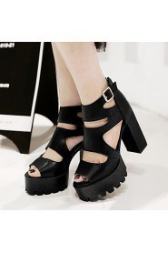 Women's Shoes Chunky Heel/Platform/Open Toe Sandals Party & Evening/Dress Black/Blue/Pink/White