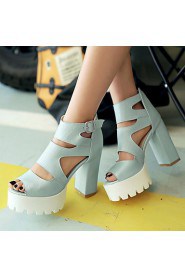 Women's Shoes Chunky Heel/Platform/Open Toe Sandals Party & Evening/Dress Black/Blue/Pink/White