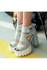 Women's Shoes Chunky Heel/Platform/Open Toe Sandals Party & Evening/Dress Black/Blue/Pink/White