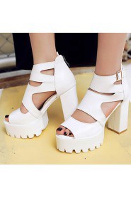 Women's Shoes Chunky Heel/Platform/Open Toe Sandals Party & Evening/Dress Black/Blue/Pink/White