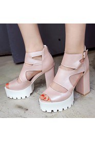 Women's Shoes Chunky Heel/Platform/Open Toe Sandals Party & Evening/Dress Black/Blue/Pink/White