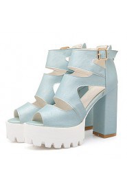 Women's Shoes Chunky Heel/Platform/Open Toe Sandals Party & Evening/Dress Black/Blue/Pink/White