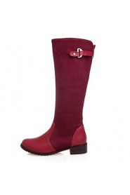 Flocking Women's Chunky Heel Knee High Boots(More Colors)