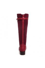 Flocking Women's Chunky Heel Knee High Boots(More Colors)