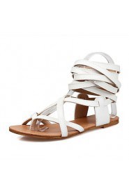 Women's Shoes Flat Heel Gladiator Sandals Outdoor / Dress / Casual Black / Brown / White