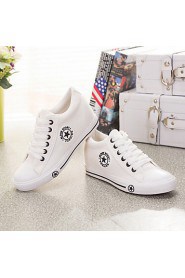 Women's Shoes Fabric Wedge Heel Comfort Round Toe Fashion Sneakers