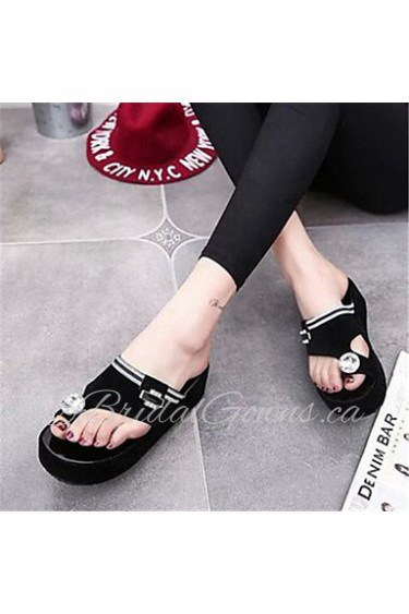 Women's Shoes Platform Flip Flops Flip-Flops Outdoor / Casual Black / White