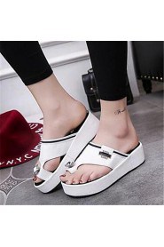 Women's Shoes Platform Flip Flops Flip-Flops Outdoor / Casual Black / White