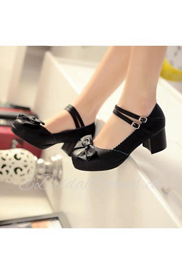 Women's Shoes Round Toe Chunky Heel Pumps with Bowknot Shoes More Colors available