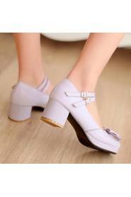 Women's Shoes Round Toe Chunky Heel Pumps with Bowknot Shoes More Colors available