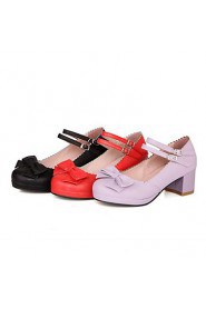 Women's Shoes Round Toe Chunky Heel Pumps with Bowknot Shoes More Colors available