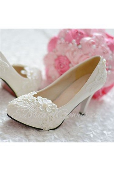 Women's Shoes Leather Stiletto Heel Heels/Pointed Toe Pumps/Heels Wedding/Party & Evening White