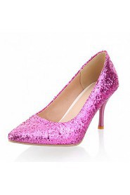 Women's Shoes Leatherette Stiletto Heel Heels Heels Office & Career / Dress / Casual Purple / Silver / Gold