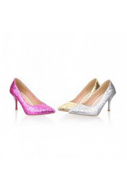 Women's Shoes Leatherette Stiletto Heel Heels Heels Office & Career / Dress / Casual Purple / Silver / Gold