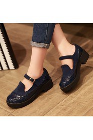 Women's Shoes Platform Round Toe Chunky Heel Patent Leather Pumps with Split Joint Shoes More Colors available