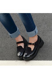 Women's Shoes Platform Round Toe Chunky Heel Patent Leather Pumps with Split Joint Shoes More Colors available