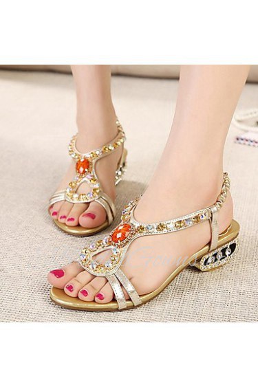 Women's Shoes Leatherette Low Heel Open Toe Sandals Outdoor / Office & Career / Dress / Casual