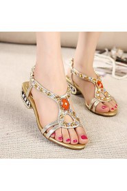 Women's Shoes Leatherette Low Heel Open Toe Sandals Outdoor / Office & Career / Dress / Casual