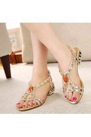 Women's Shoes Leatherette Low Heel Open Toe Sandals Outdoor / Office & Career / Dress / Casual