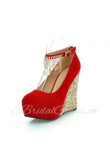 Women's Wedge Heel Wedges Pumps/Heels with Rhinestone Shoes(More Colors)