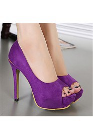 Women's Shoes Stiletto Heel Heels/Peep Toe Sandals Outdoor/Dress Black/Purple