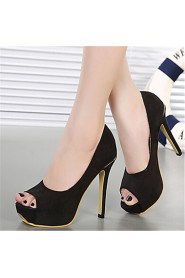 Women's Shoes Stiletto Heel Heels/Peep Toe Sandals Outdoor/Dress Black/Purple