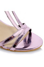 Women's Shoes Glitter / Customized Materials Chunky Heel Heels Sandals Wedding / Party & Evening / Silver / Gray