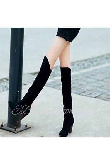 Women's Shoes Slouch Chunky Heel Over Knee High Boots More Colors available