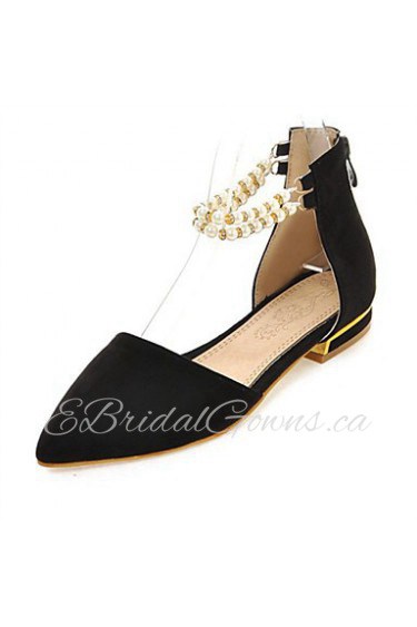 Women's Shoes Fleece Flat Heel Pointed Toe Flats Office & Career / Party & Evening / Dress / Casual Black /