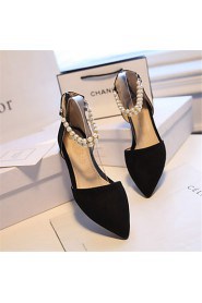 Women's Shoes Fleece Flat Heel Pointed Toe Flats Office & Career / Party & Evening / Dress / Casual Black /