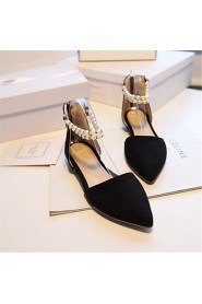 Women's Shoes Fleece Flat Heel Pointed Toe Flats Office & Career / Party & Evening / Dress / Casual Black /