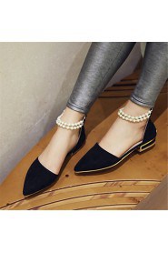 Women's Shoes Fleece Flat Heel Pointed Toe Flats Office & Career / Party & Evening / Dress / Casual Black /