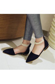 Women's Shoes Fleece Flat Heel Pointed Toe Flats Office & Career / Party & Evening / Dress / Casual Black /