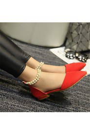 Women's Shoes Fleece Flat Heel Pointed Toe Flats Office & Career / Party & Evening / Dress / Casual Black /