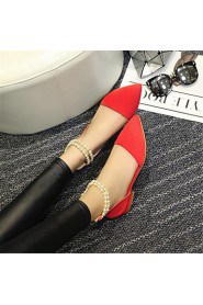 Women's Shoes Fleece Flat Heel Pointed Toe Flats Office & Career / Party & Evening / Dress / Casual Black /