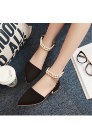 Women's Shoes Fleece Flat Heel Pointed Toe Flats Office & Career / Party & Evening / Dress / Casual Black /