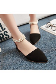 Women's Shoes Fleece Flat Heel Pointed Toe Flats Office & Career / Party & Evening / Dress / Casual Black /