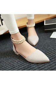 Women's Shoes Fleece Flat Heel Pointed Toe Flats Office & Career / Party & Evening / Dress / Casual Black /