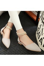 Women's Shoes Fleece Flat Heel Pointed Toe Flats Office & Career / Party & Evening / Dress / Casual Black /