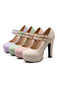 Women's Shoes Round Toe Chunky Heel Platform Pumps Shoes More Colors available