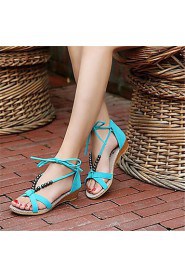 Women's Shoes Synthetic Low Heel Mary Jane Sandals Dress / Casual Black / Blue / White / Orange