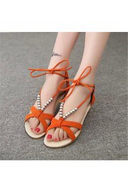 Women's Shoes Synthetic Low Heel Mary Jane Sandals Dress / Casual Black / Blue / White / Orange