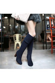 Women's Shoes Leatherette Chunky Heel Heels / Office & Career / Casual Black / Blue