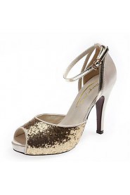 Women's Wedding Shoes Heels/Peep Toe/Platform Heels Wedding/Office & Career/Dress/Party & Evening Black/Red/Silver/Gold