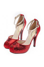 Women's Wedding Shoes Heels/Peep Toe/Platform Heels Wedding/Office & Career/Dress/Party & Evening Black/Red/Silver/Gold