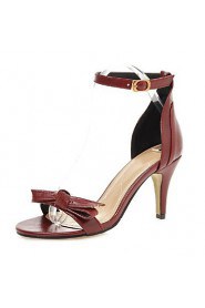 Women's Shoes Stiletto Heel Heels / Ankle Strap Sandals Wedding / Party & Evening / Dress Black / Red / Almond